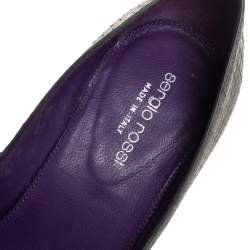 Pre Owned Sergio Rossi Grey Python Leather Peep Toe Pumps Size 37.5