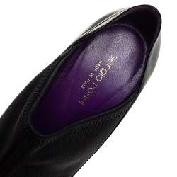 Pre Owned Sergio Rossi Black Leather Peep Toe Booties Size 39