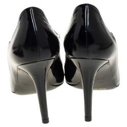 Pre Owned Sergio Rossi Black Leather Peep Toe Booties Size 39