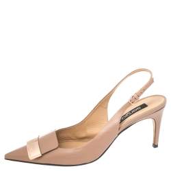 Pre Owned صندل سيرجيو روسي SR1 جلد بيج بحزام للكاحل مقاس 38.5