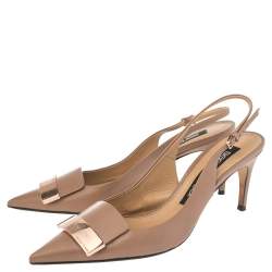 Pre Owned صندل سيرجيو روسي SR1 جلد بيج بحزام للكاحل مقاس 38.5