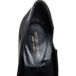 مملوكة مسبقًا حذاء كعب عالي سيرجيو روسي جلد أسود مفرغ مقاس 40