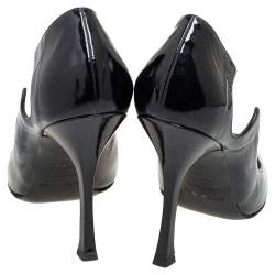 مملوكة مسبقًا حذاء كعب عالي سيرجيو روسي جلد أسود مفرغ مقاس 40