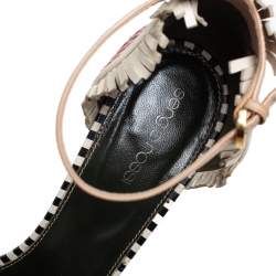 Pre Owned Sergio Rossi Multicolor Leather Ankle Strap Sandals Size 40