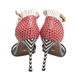 Pre Owned Sergio Rossi Multicolor Leather Ankle Strap Sandals Size 40