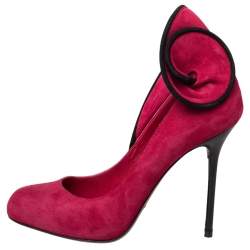 Pre Owned Sergio Rossi Pink Suede Swirl Pumps Size 38