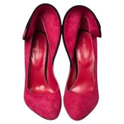 Pre Owned Sergio Rossi Pink Suede Swirl Pumps Size 38