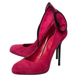 Pre Owned Sergio Rossi Pink Suede Swirl Pumps Size 38