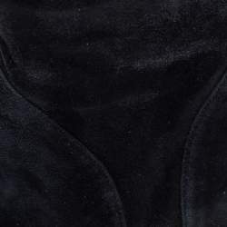 Pre Owned حذاء بوت للركبه سيرجيو روسي سويدي أسود مقاس 41