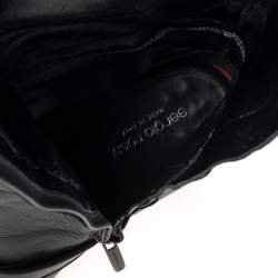 Pre Owned Sergio Rossi Black Leather Knee Boots Size 40