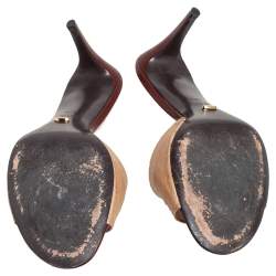 Pre Owned صندل سيرجيو روسي جلد ثعبان بيج / بني مقاس 40.5