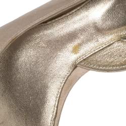 Sergio Rossi Limited Edition Beige Satin Bow Slingback Sandals Size 38.5