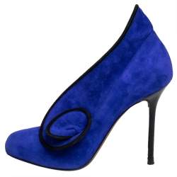 Pre Owned Sergio Rossi Blue Suede Twirl Pumps Size 36