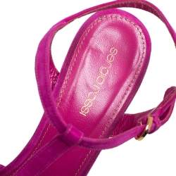 Pre Owned Sergio Rossi Pink Suede T Strap Platform Sandals Size 40