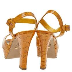 Sergio Rossi Brown Leather Platform Sandals Size 38