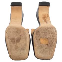 مملوكة مسبقًا Sergio Rossi Black Leather SR1 Block Heel Mules Size 36