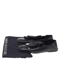 Pre Owned Sergio Rossi Black Leather Embellished Slip On Loafers Size 36