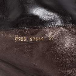 Pre Owned Sergio Rossi Brown Suede Bow Knee High Boots Size 39