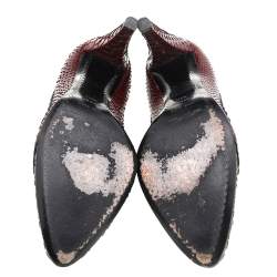 Pre Owned حذاء كعب عالي سيرجيو روسي جلد نقش ثعبان متعدد الألوان مقاس 38.5