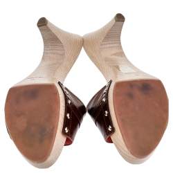 Pre Owned صندل سلايد سيرجيو روسي جلد بني خشبي مقاس 38