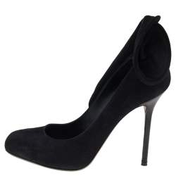 Sergio Rossi Black Suede Swirl Detail Pumps Size 36