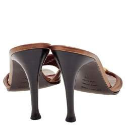 Pre Owned صندل سلايد سيرجيو روسي جلد بني مقاس 38