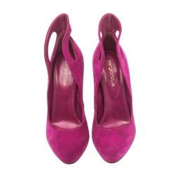 Sergio Rossi Magenda Suede Oblo Cut Out Pumps Size 36