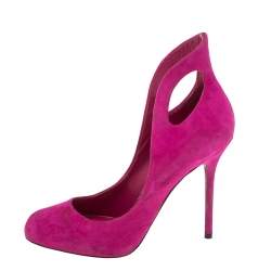 Sergio Rossi Magenda Suede Oblo Cut Out Pumps Size 36