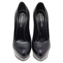 Sergio Rossi Black Leather Platform Pumps Size 35