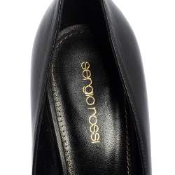 Pre Owned حذاء كعب عالي سيرجيو روسي جلد أسود مقدمة مدببة مقاس 39