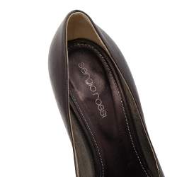 حذاء كعب عالي سيرجيو روسي جلد ثلاثي اللون مقاس 37.5