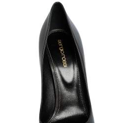 Pre Owned Sergio Rossi Black Leather Peep Toe Platform Pump Size 39