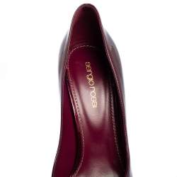 Sergio Rossi Burgundy Patent Leather Platform Pump Size 38
