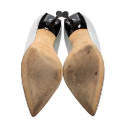 Pre Owned حذاء كعب عالى سيرجيو روسي مقدمة مدببة جلد فضي مقاس 36.5