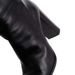 Pre Owned Sergio Rossi Black Leather Knee Length Boots Size 37