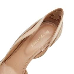 Sergio Rossi Beige Suede and Patent Leather D'orsay Pumps Size 37.5