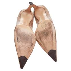Sergio Rossi Beige Leather Pointed Toe Pumps Size 37