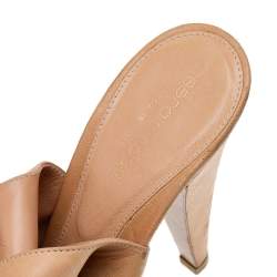 Sergio Rossi Beige Leather Platform Ankle Wrap Sandals Size 38