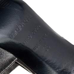 مملوكة مسبقًا حذاء مولز سيرجيو روسي سير مزخرف جلد فضي مقاس 35