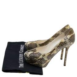 Sergio Rossi Two Tone Water Snake Platform Pumps Size 35.5