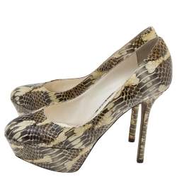 Sergio Rossi Two Tone Water Snake Platform Pumps Size 35.5