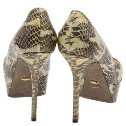 Sergio Rossi Two Tone Water Snake Platform Pumps Size 35.5