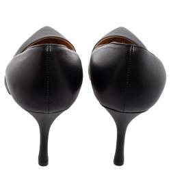 مملوكة مسبقًا Sergio Rossi Black Leather Pointed-Toe Pumps Size 40.5