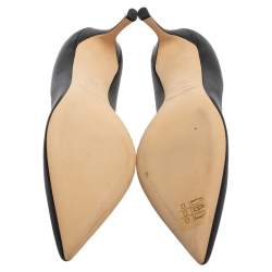 مملوكة مسبقًا Sergio Rossi Black Leather Pointed-Toe Pumps Size 40.5