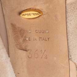 Pre Owned Sergio Rossi Nude Suede and Leather Slingback Platform Sandals Size 36.5 