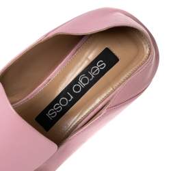 Sergio Rossi Pink Leather Embellished Slip On Loafers Size 36