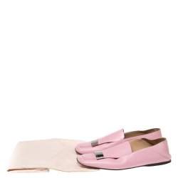Sergio Rossi Pink Leather Embellished Slip On Loafers Size 36