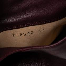 Pre Owned Sergio Rossi Burgundy Leather Knee Length Boots Size 37