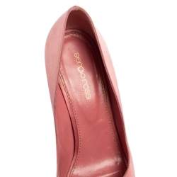 Sergio Rossi Pink Satin Peep Toe Platform Pumps Size 38