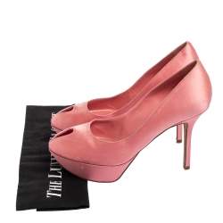 Sergio Rossi Pink Satin Peep Toe Platform Pumps Size 38